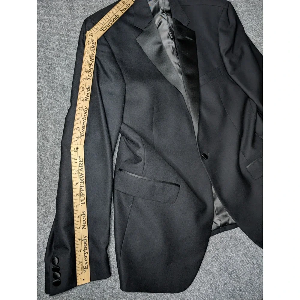 Hart Schaffner Marx Tuxedo Jacket 1‎ One Button Black 44L Hole**